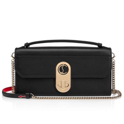 Belt Bags & Mini Bags γυναικεια Christian Louboutin Elisa Baguette κλασικα δερματινα Mini Bags μαυρα χρυσο χρωμα | GR-32085