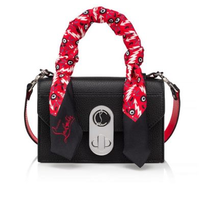 Belt Bags & Mini Bags γυναικεια Christian Louboutin Elisa Top Handle Mini κλασικα δερματινα Mini Bags μαυρα κοκκινα ασημι | GR-64798