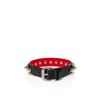 Bracelets ανδρικα Christian Louboutin M Loubilink Bracelet κλασικα δερματινα Bracelets μαυρα Πολύχρωμο | GR-93066