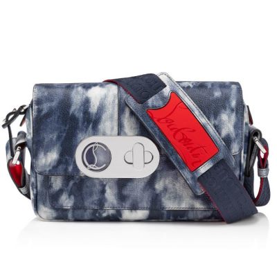 Bum Bags ανδρικα Christian Louboutin Santiago Calf Bum Bags Πολύχρωμο μπλε | GR-51501