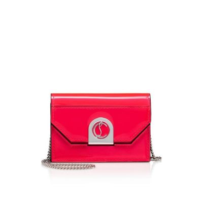 Card Holder γυναικεια Christian Louboutin Elisa Chain Card Holder Creative δερματινα Card Holder ροζ ασημι | GR-17584