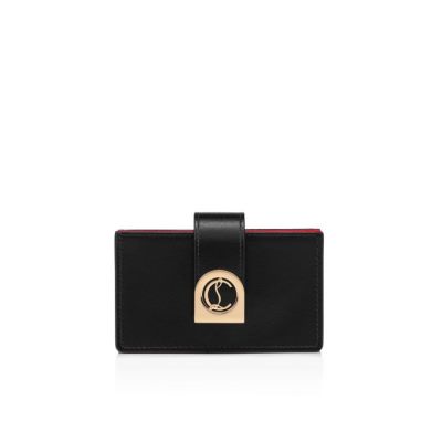 Card Holder γυναικεια Christian Louboutin Elisa Accordeon Card Holder κλασικα δερματινα Card Holder μαυρα χρυσο χρωμα | GR-89145