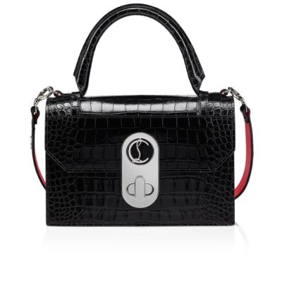 Cross Body Bags γυναικεια Christian Louboutin Elisa Top Handle M Creative δερματινα Cross Body Bags μαυρα ασημι | GR-34985