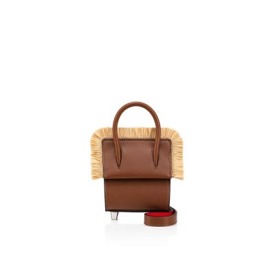 Cross Body Bags γυναικεια Christian Louboutin Paloma Top Handle Nano κλασικα δερματινα Cross Body Bags καφε ασπρα | GR-85770
