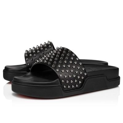 Espadrilles & Sandals ανδρικα Christian Louboutin Pool Fun 000 Calf Sandals μαυρα | GR-08466