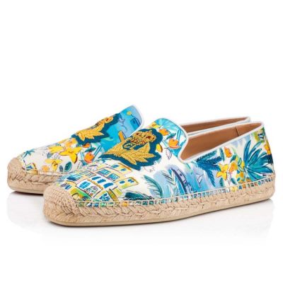 Espadrilles & Sandals ανδρικα Christian Louboutin Nanou Orlato Silk Espadrilles Πολύχρωμο ασπρα | GR-23248