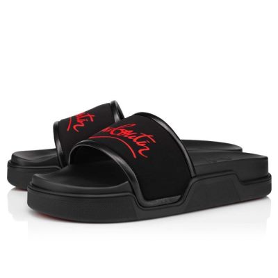 Espadrilles & Sandals ανδρικα Christian Louboutin Navy Pool νάιλον Sandals μαυρα | GR-38143