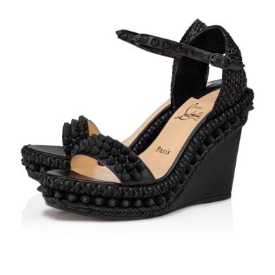 Espadrilles γυναικεια Christian Louboutin Lata 110 Calf Espadrilles μαυρα | GR-45068