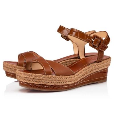 Espadrilles γυναικεια Christian Louboutin Almerio 60 Calf Espadrilles καφε | GR-65371