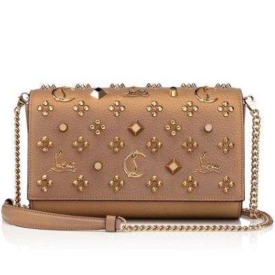 Evening Bags γυναικεια Christian Louboutin Paloma Clutch Creative Fabric Evening Bags Μπεζ χρυσο χρωμα | GR-00436