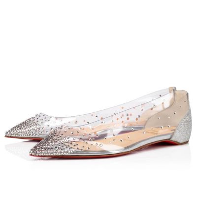 Flats γυναικεια Christian Louboutin Degrastrass Pvc 000 Version Pvc Flats ασημι | GR-45271