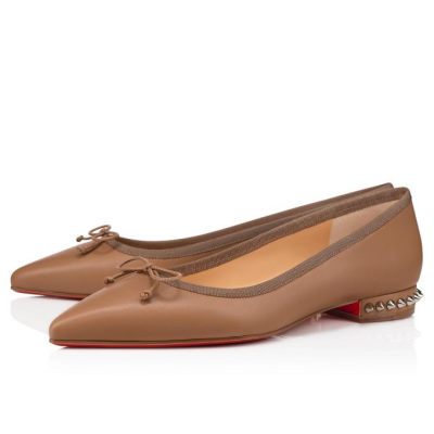 Flats γυναικεια Christian Louboutin Hall 000 Version Fennec Nappa Flats Χακί | GR-88713