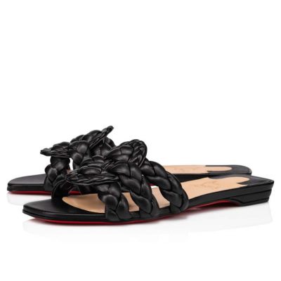 Flats γυναικεια Christian Louboutin Marmela Nappa Flats μαυρα | GR-18525