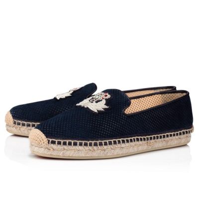 Flats γυναικεια Christian Louboutin Nanou Orlato Veau Velours Flats μπλε | GR-15002