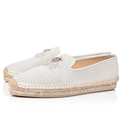 Flats γυναικεια Christian Louboutin Nanou Orlato Nappa Flats ασπρα | GR-96860