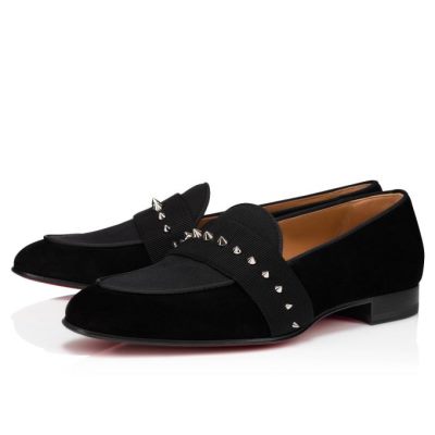 Loafers ανδρικα Christian Louboutin Nit Night Creative Fabric Loafer μαυρα ασημι | GR-79244