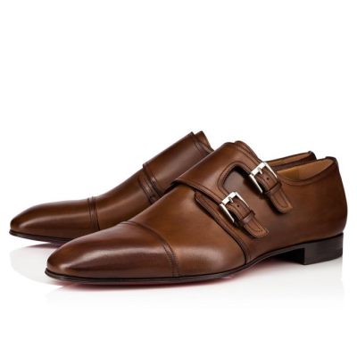 Monk Straps ανδρικα Christian Louboutin Mortimer 000 Havane Calf Monk Straps καφε | GR-91755