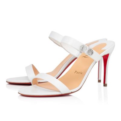 Mules γυναικεια Christian Louboutin Lock Me 85 Mules ασπρα | GR-50527