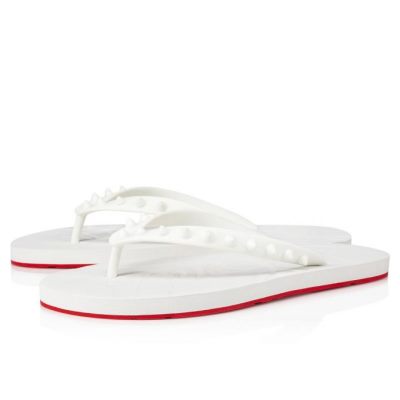 Mules γυναικεια Christian Louboutin Loubi Flip Plastic Finish Mules ασπρα | GR-33692