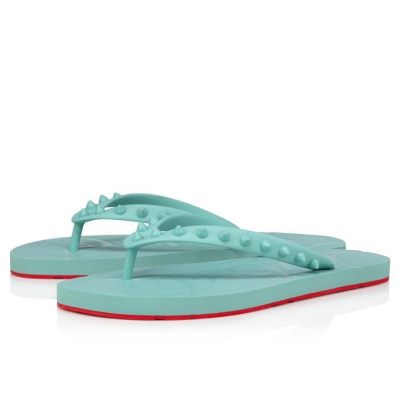 Mules γυναικεια Christian Louboutin Loubi Flip Plastic Finish Mules ανοιχτο μπλε | GR-76650