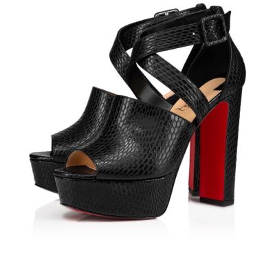 T Strap γυναικεια Christian Louboutin Bingirl 130 Calf T λουρακια μαυρα | GR-15460