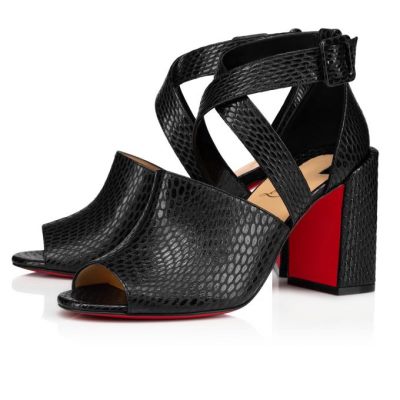 T Strap γυναικεια Christian Louboutin Binguetta 85 Calf T λουρακια μαυρα | GR-69788