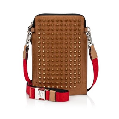 pouches ανδρικα Christian Louboutin Loubilab κλασικα δερματινα Pouches καφε | GR-51042
