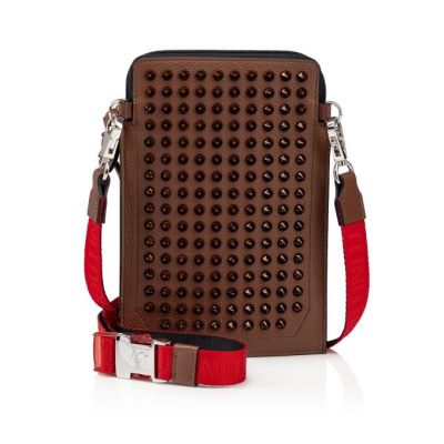 pouches ανδρικα Christian Louboutin Loubilab κλασικα δερματινα Pouches καφε | GR-73871