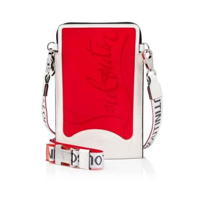 pouches ανδρικα Christian Louboutin Loubilab κλασικα Fabric Pouches κοκκινα ασπρα μαυρα | GR-99076
