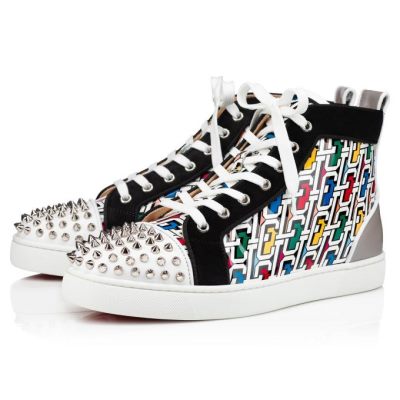 Αθλητικά Παπούτσια ανδρικα Christian Louboutin Lou Spikes Orlato Calf Sneakers Πολύχρωμο ασημι | GR-02211