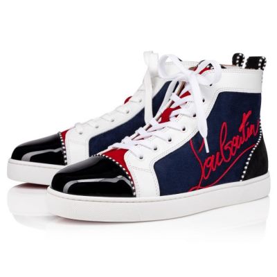 Αθλητικά Παπούτσια ανδρικα Christian Louboutin Navy Louis 000 Version Veau Velours Sneakers Πολύχρωμο | GR-20574