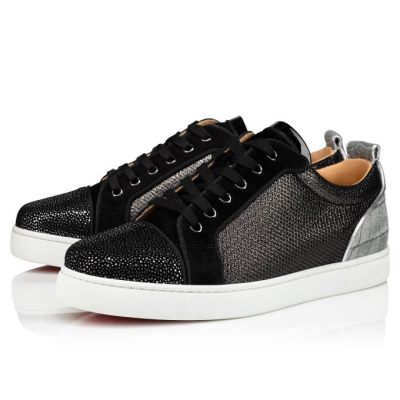 Αθλητικά Παπούτσια ανδρικα Christian Louboutin Louis Junior Orlato Creative δερματινα Sneakers μαυρα ασημι | GR-28073