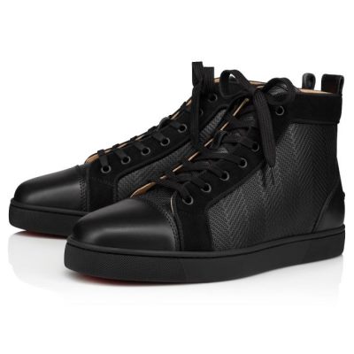 Αθλητικά Παπούτσια ανδρικα Christian Louboutin Louis Creative δερματινα Sneakers μαυρα | GR-38459