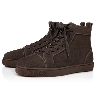 Αθλητικά Παπούτσια ανδρικα Christian Louboutin Louis Orlato 000 Veau Velours Sneakers σκούρο γκρι | GR-52889