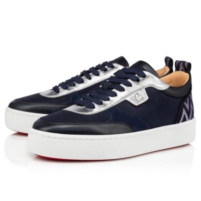 Αθλητικά Παπούτσια ανδρικα Christian Louboutin Happyrui Creative Fabric Sneakers σκουρο μπλε | GR-69829