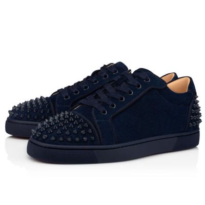 Αθλητικά Παπούτσια ανδρικα Christian Louboutin Seavaste 2 Orla 000 Mat Veau Velours Sneakers μαυρα σκουρο μπλε | GR-72395