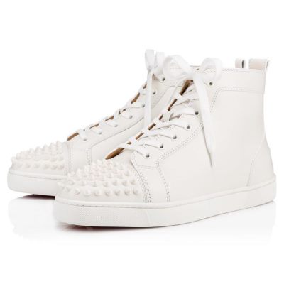 Αθλητικά Παπούτσια ανδρικα Christian Louboutin Lou Spikes 000 Calf Sneakers ασπρα | GR-90992