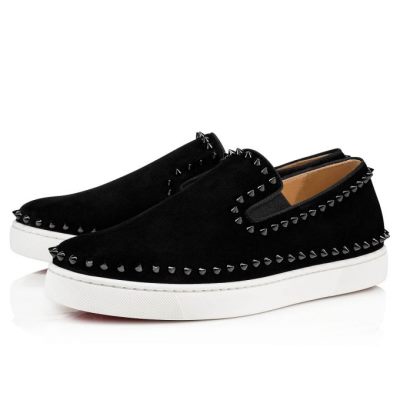 Αθλητικά Παπούτσια ανδρικα Christian Louboutin Pik Βάρκας 000 Veau Velours Sneakers μαυρα | GR-92814