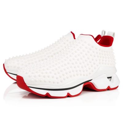 Αθλητικά Παπούτσια ανδρικα Christian Louboutin Spike-sock 000 Mat Neopren Sneakers ασπρα κοκκινα | GR-95597