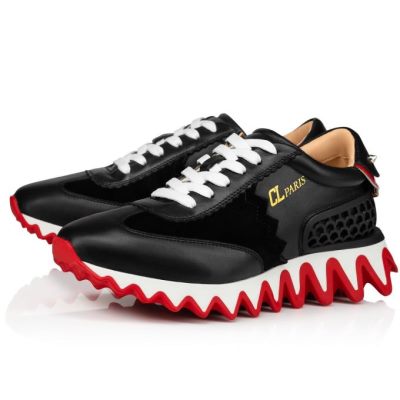 Αθλητικά Παπούτσια γυναικεια Christian Louboutin Loubishark Calf Sneakers μαυρα κοκκινα | GR-51994