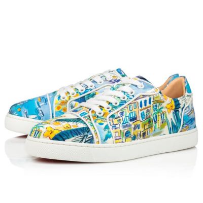 Αθλητικά Παπούτσια γυναικεια Christian Louboutin Vieira Silk Sneakers Πολύχρωμο ασπρα | GR-74011
