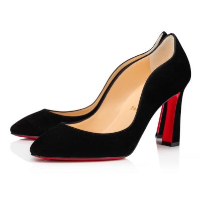 γοβεσ γυναικεια Christian Louboutin Agneska 085 85 Veau Velours Pumps μαυρα | GR-80913