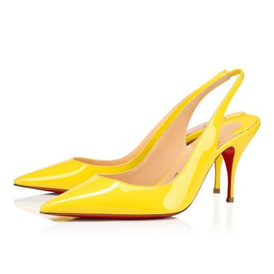 γοβεσ γυναικεια Christian Louboutin Clare sling 080 80 Citronnade λουστρινι Pumps κίτρινα | GR-01989