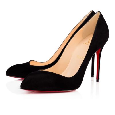 γοβεσ γυναικεια Christian Louboutin Corneille 100 100 Veau Velours Pumps μαυρα | GR-41564