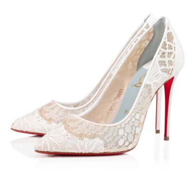 γοβεσ γυναικεια Christian Louboutin Follies δαντελα 100 δαντελα Pumps ασπρα μπλε | GR-86138