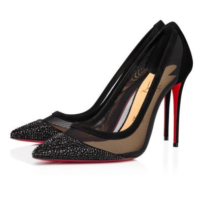 γοβεσ γυναικεια Christian Louboutin Galativi P Strass 100 Version κλασικα Fabric Pumps μαυρα | GR-39864