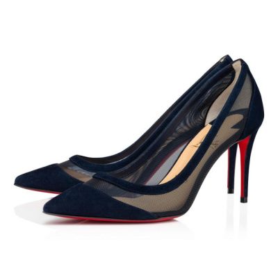 γοβεσ γυναικεια Christian Louboutin Galativi 85 Version Marine Veau Velours Pumps σκουρο μπλε | GR-48169