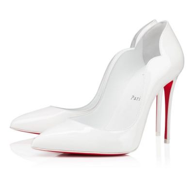 γοβεσ γυναικεια Christian Louboutin Hot Chick 100 λουστρινι Pumps ασπρα | GR-79221