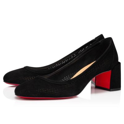 γοβεσ γυναικεια Christian Louboutin Incastrana 55 Veau Velours Pumps μαυρα | GR-84130