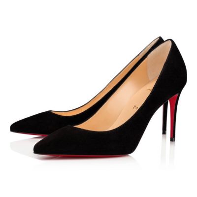 γοβεσ γυναικεια Christian Louboutin Kate 085 85 Veau Velours Pumps μαυρα | GR-25615